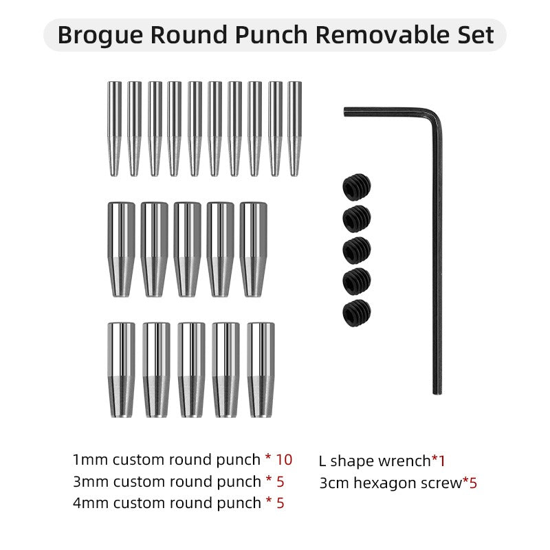 Replaceable Brogue Style Leather Hole Punches Flower Eyelet Puncher | WUTA