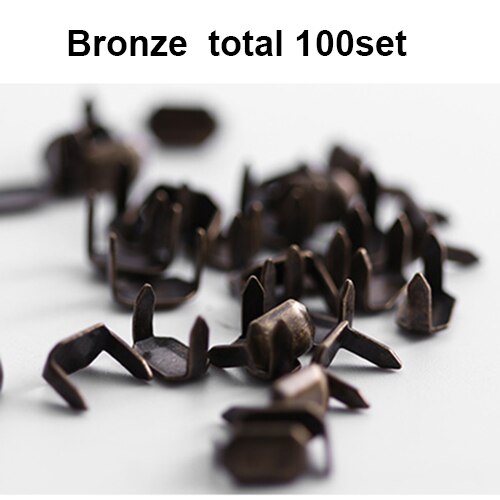 50/100 Set Solid Brass Claw Studs Belts/Leathercraft Rivets | WUTA