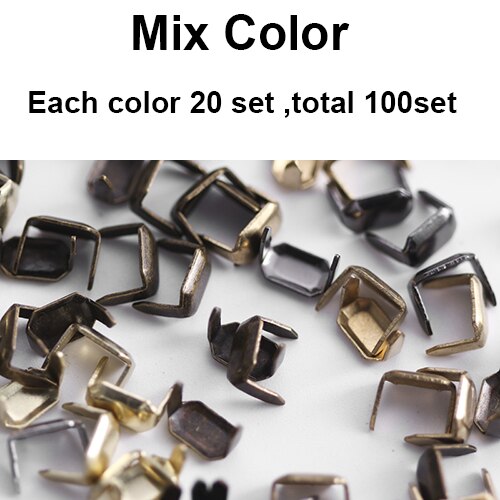 50/100 Set Solid Brass Claw Studs Belts/Leathercraft Rivets | WUTA