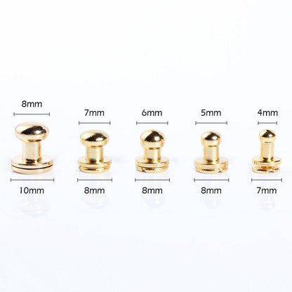 20pcs Solid Brass Chicago Screws Round Head Button | WUTA