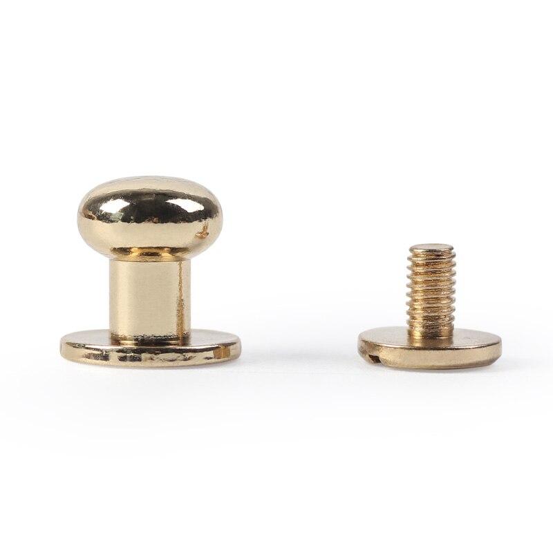 20pcs Solid Brass Chicago Screws Round Head Button | WUTA