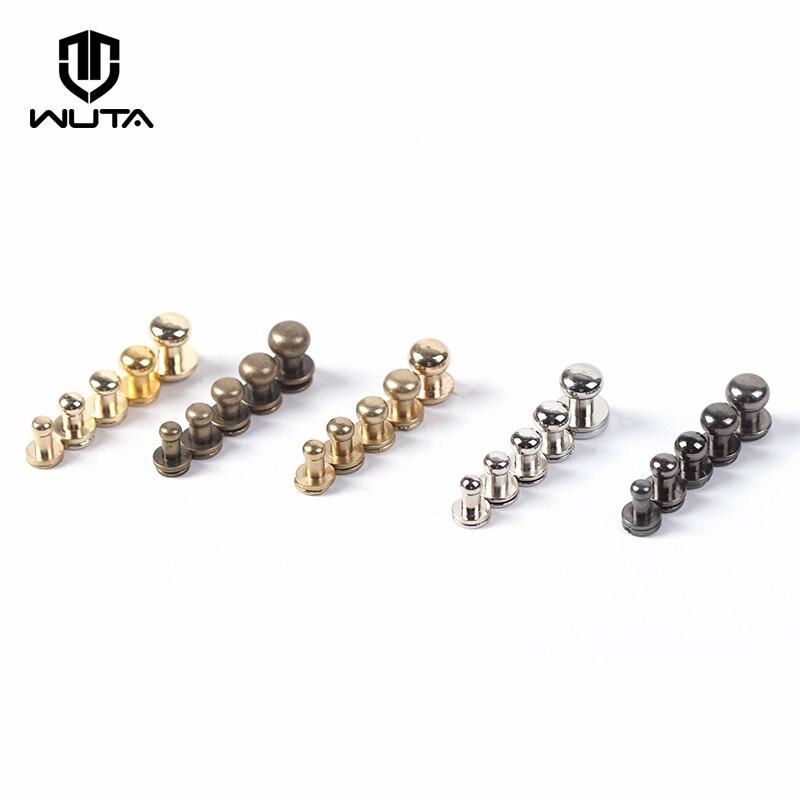 20pcs Solid Brass Chicago Screws Round Head Button | WUTA