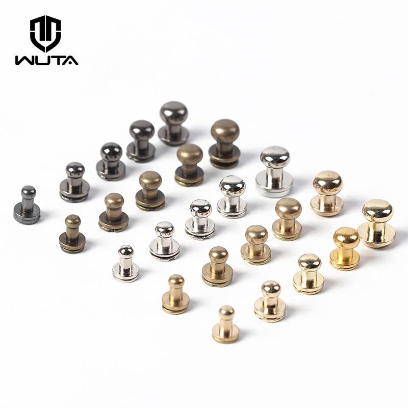 20~25 Sets Leather Strap Tool Double Sided Brass Rivets Decorative Screws  For Leather Studs Round Head