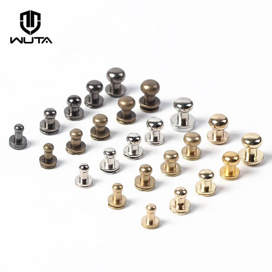 20pcs Solid Brass Chicago Screws Round Head Button | WUTA