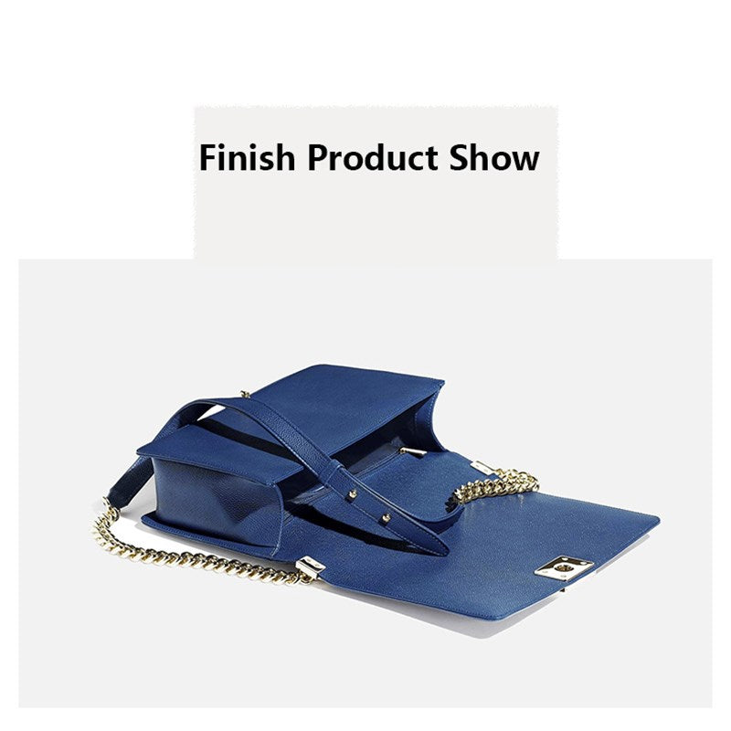 WUTA 30x60 cm First Layer Cowhide Leather Classic Blue Caviar Pattern