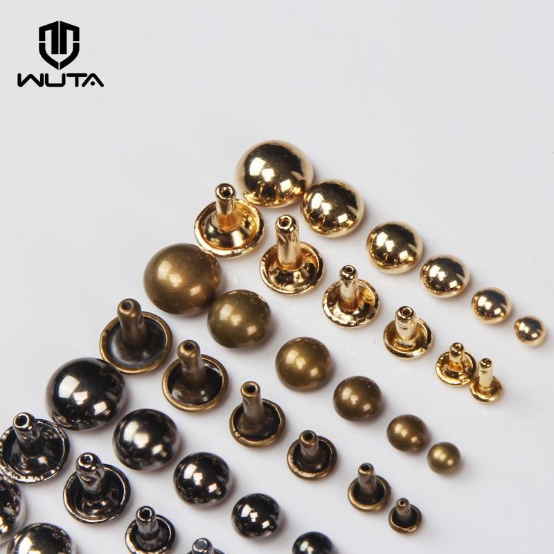 WUTA High Quality Leather Copper Rivets and Burrs,Solid Brass Rivets Studs  Permanent Tack Fasteners Craft