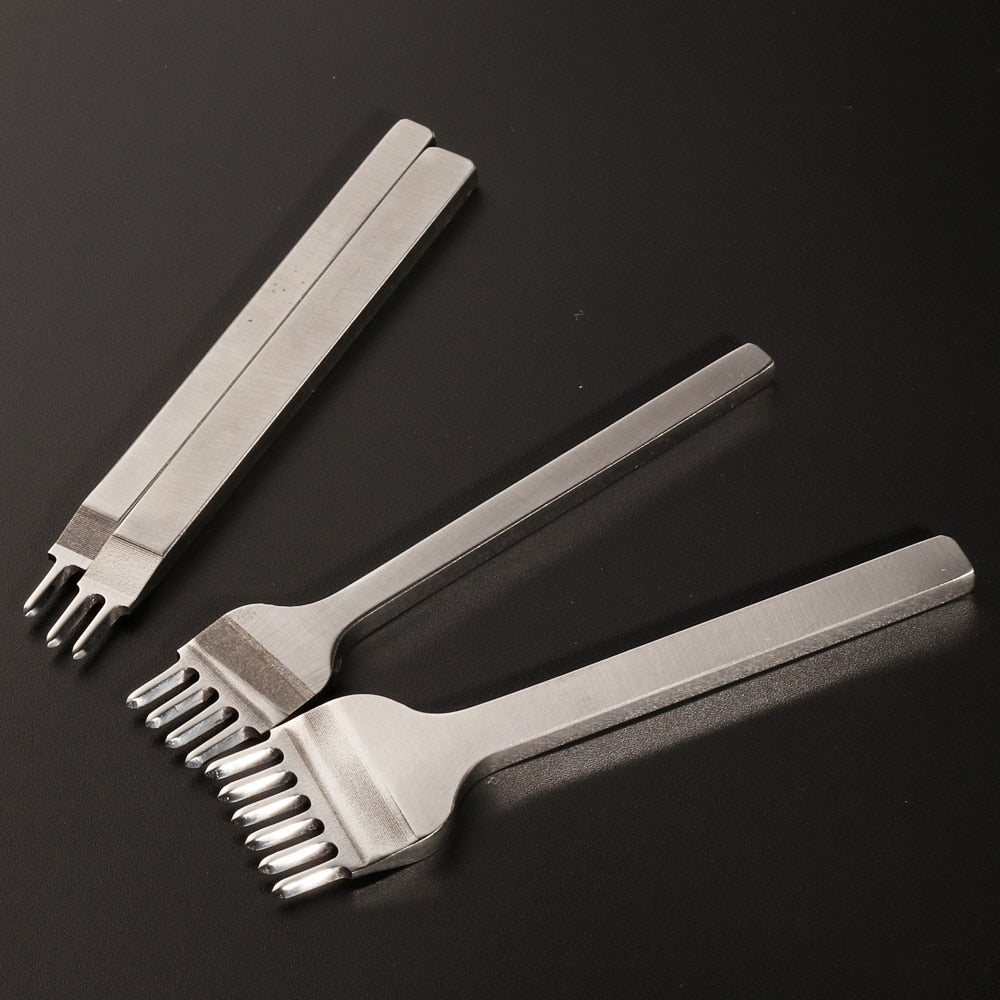 WUTA Leather Chisel Tool Full Polished Diamond Thorn Iron Hole Punch