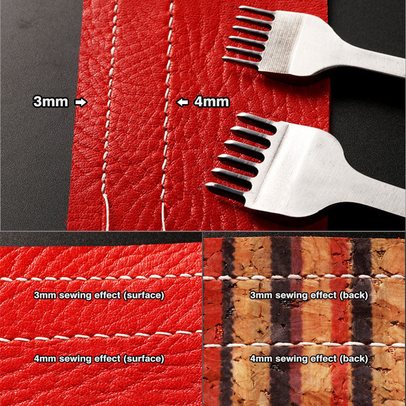 WUTA Leather Chisel Tool Full Polished Diamond Thorn Iron Hole Punch