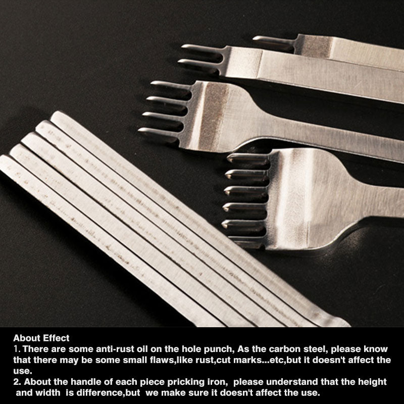 WUTA Leather Chisel Tool Full Polished Diamond Thorn Iron Hole Punch