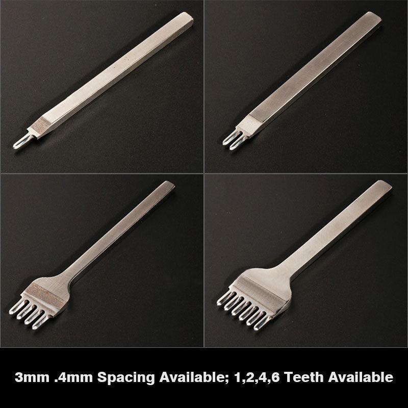 WUTA Leather Chisel Tool Full Polished Diamond Thorn Iron Hole Punch