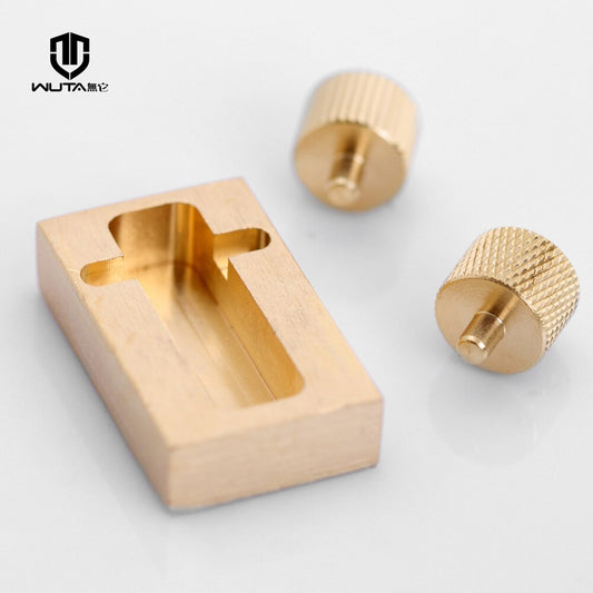 Leather Craft Brass Edge Oil Box With Two Rollers