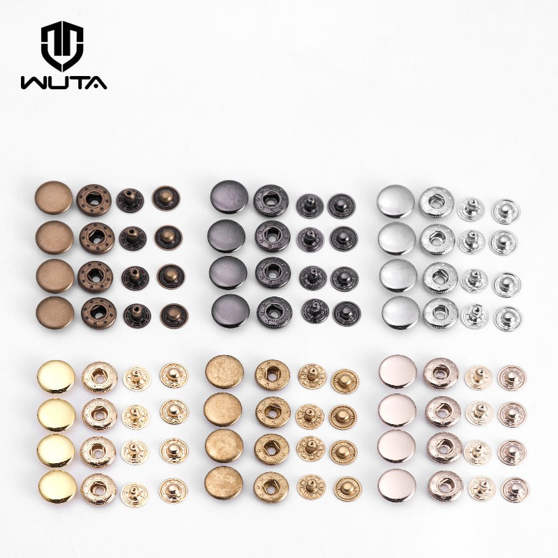 Round Metal Snaps Button For Leather Clothes Bags Snap Fastner Press Studs  Kit Tool Installer Silver Buttons 831/633/655/201/203