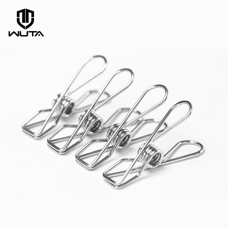 WUTA 4 pcs Hot Stainless Steel Metal Spring Clips for Leather craft Tools  Silver Ticket Clip Clothes Hanging Pegs Clips Clamps – WUTA LEATHER
