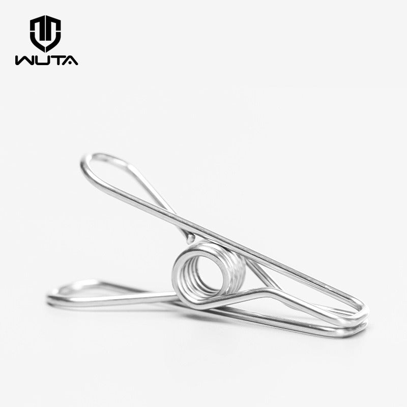 WUTA 20 Stk. Heiße Edelstahl Metallfederclips für Leder Bastelwerkzeuge Silber Ticket Clip Kleidung Hängende Pegs Clips Clamps