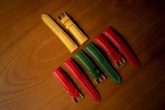 Handmade vegetable tanned leather straps