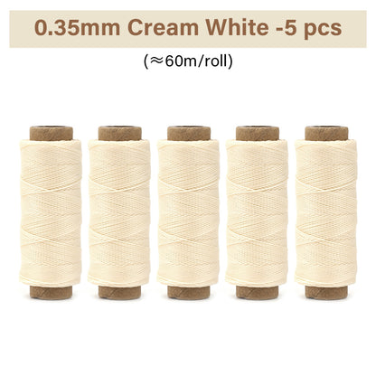 0.35mm/0.45mm/0.55mm/0.65mm Polyester Hand Sewing Round Waxed Thread | WUTA