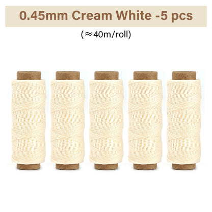 0.35mm/0.45mm/0.55mm/0.65mm Polyester Hand Sewing Round Waxed Thread | WUTA