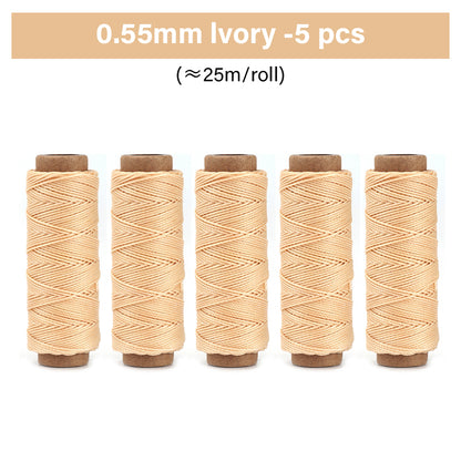0.35mm/0.45mm/0.55mm/0.65mm Polyester Hand Sewing Round Waxed Thread | WUTA