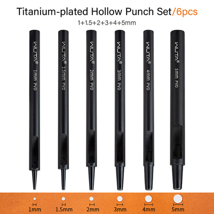 Leather Round Hole Punch Hollow Puncher Black Titanium Plated Punch Hole Tool | WUTA