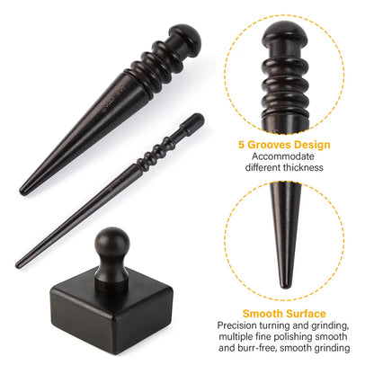 Upgrade Leather Edge Burnisher Ebony Black Wood Leather Polishing Tool Polishing Stick  | WUTA