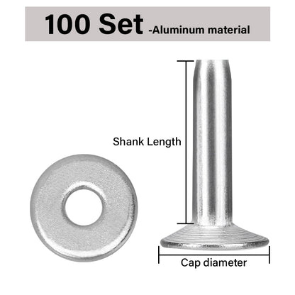 50/100 Set Solid Brass Rivets&Burrs Studs Permanent Tack Fasteners |WUTA