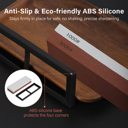 Double Sided Corundum Whetstone Dual-Sided Sharpening Stone 1000&3000 Grit | WUTA