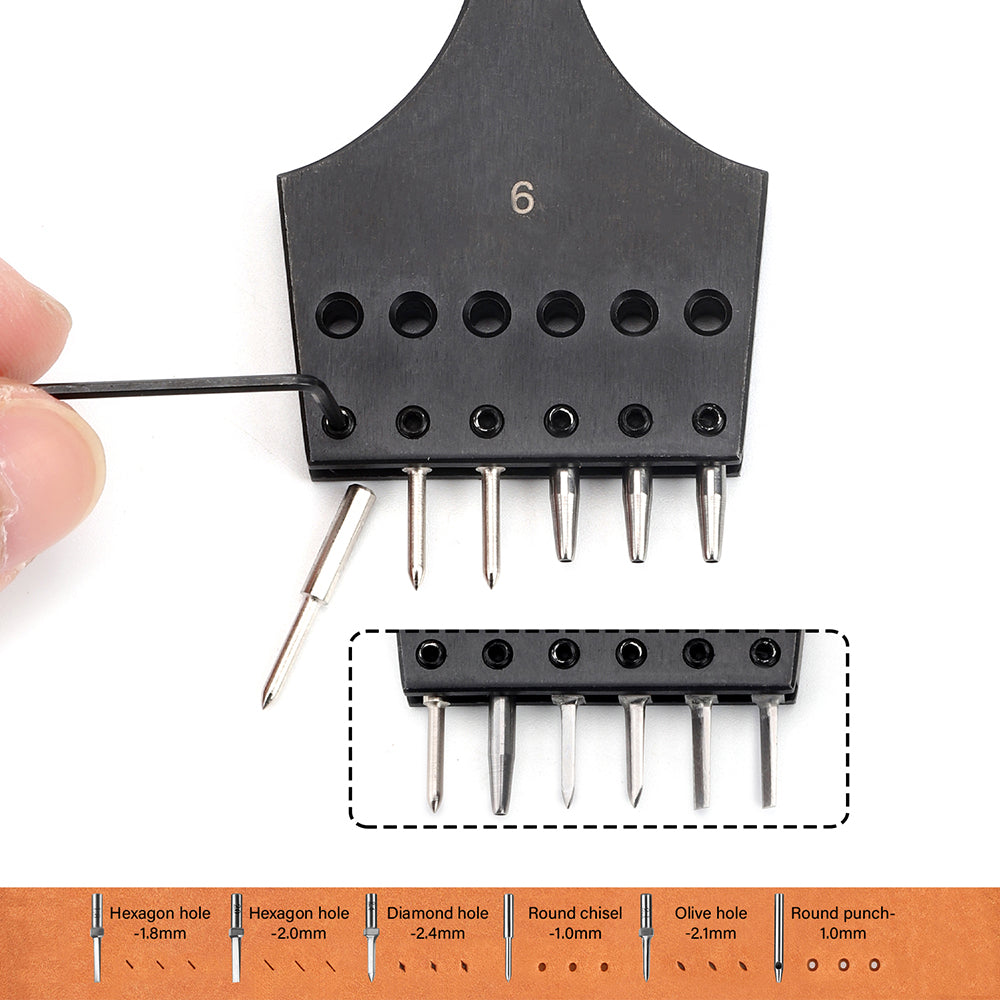3rd Generation Multifunctional Interchangeable Circle Leather Hole Punch Tool | WUTA