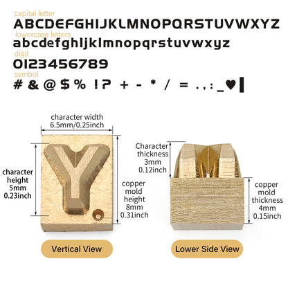 Brass Stamping Letters Kits Numbers Alphabets Symbols Characters Embossing Molds Leather Stamping Tool|WUTA