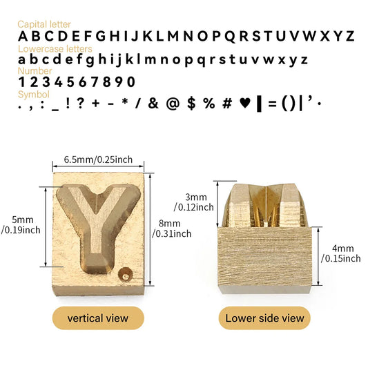 Brass Stamping Letters Kits Numbers Alphabets Symbols Characters Embossing Molds Brass Stamps Letter Number Alphabet Symbol Custom Logo for Hot Foil Stamping Machine | WUTA