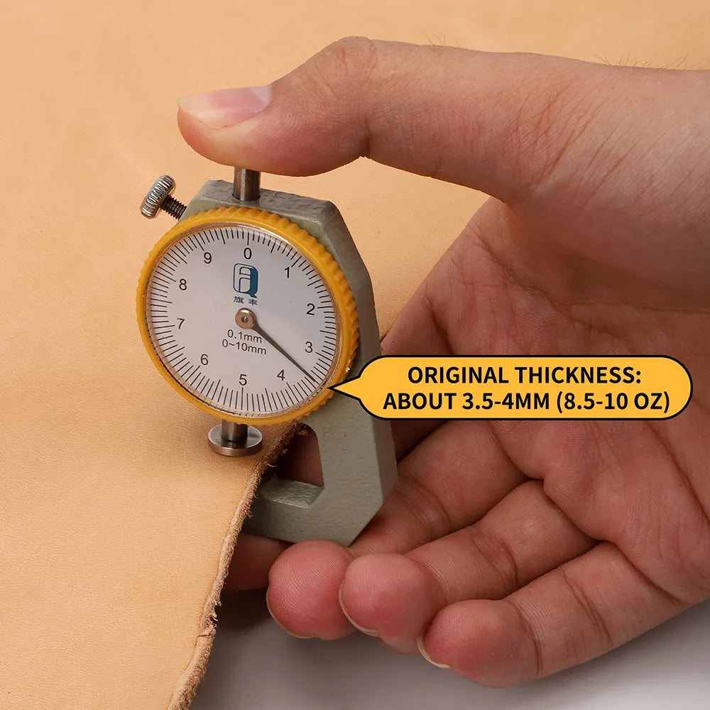 Full-Grain Natural Belly Leather Undyed Veg-Tan Cowskin Leather | WUTA