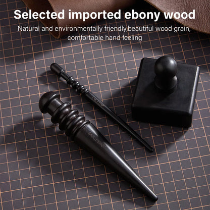 Upgrade Leather Edge Burnisher Ebony Black Wood Leather Polishing Tool Polishing Stick  | WUTA