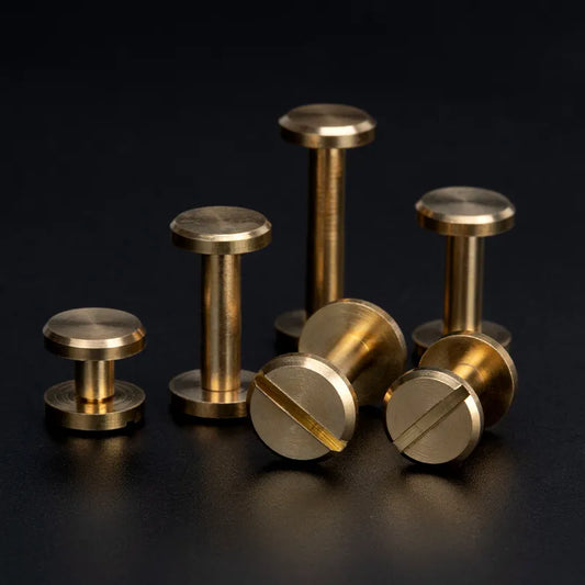 Brass Arc Belt Screw Stud Double Curved Head Chicago Nail Rivet | WUTA