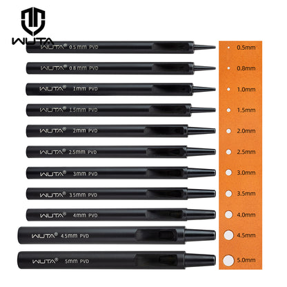 Leather Round Hole Punch Hollow Puncher Black Titanium Plated Punch Hole Tool | WUTA