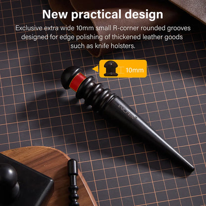 Upgrade Leather Edge Burnisher Ebony Black Wood Leather Polishing Tool Polishing Stick  | WUTA