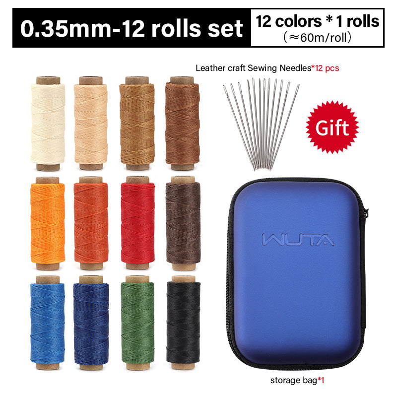 Round Waxed Threads 1 Set 12 Colors  Hand Sewing Line | WUTA
