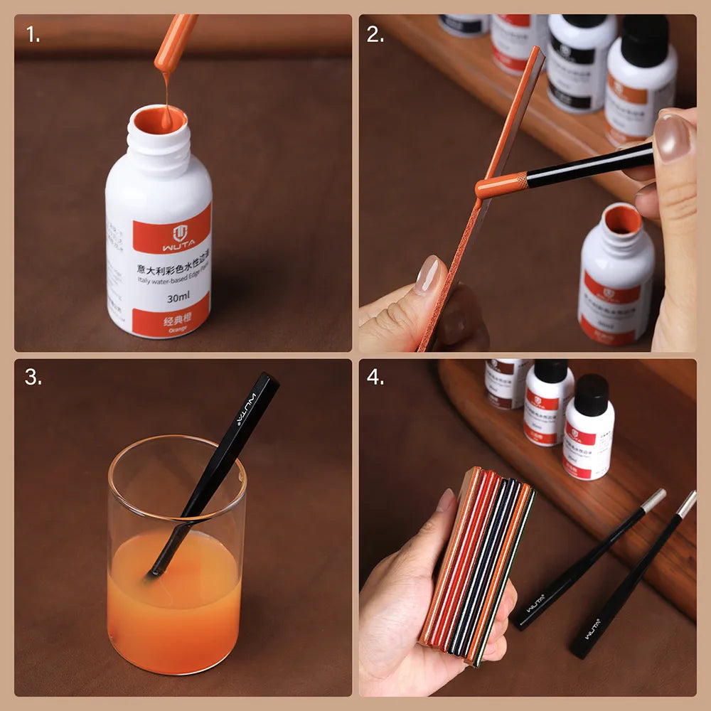 Replaceable Roller Head Leather Edge Paint Applicator Edge Dye Roller Pen| WUTA