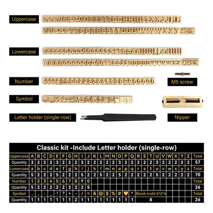 Custom Brass Stamping Letters Kit DIY Stamp Copper Numbers Alphabets Symbols Set | WUTA