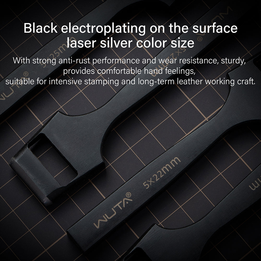 WUTA Leather Belt Hole Puncher Oval Hole Strap Watch Band Flat Punches Heavy Duty Oblong Punch Tools