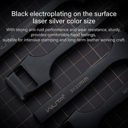 WUTA Leather Belt Hole Puncher Oval Hole Strap Watch Band Flat Punches Heavy Duty Oblong Punch Tools