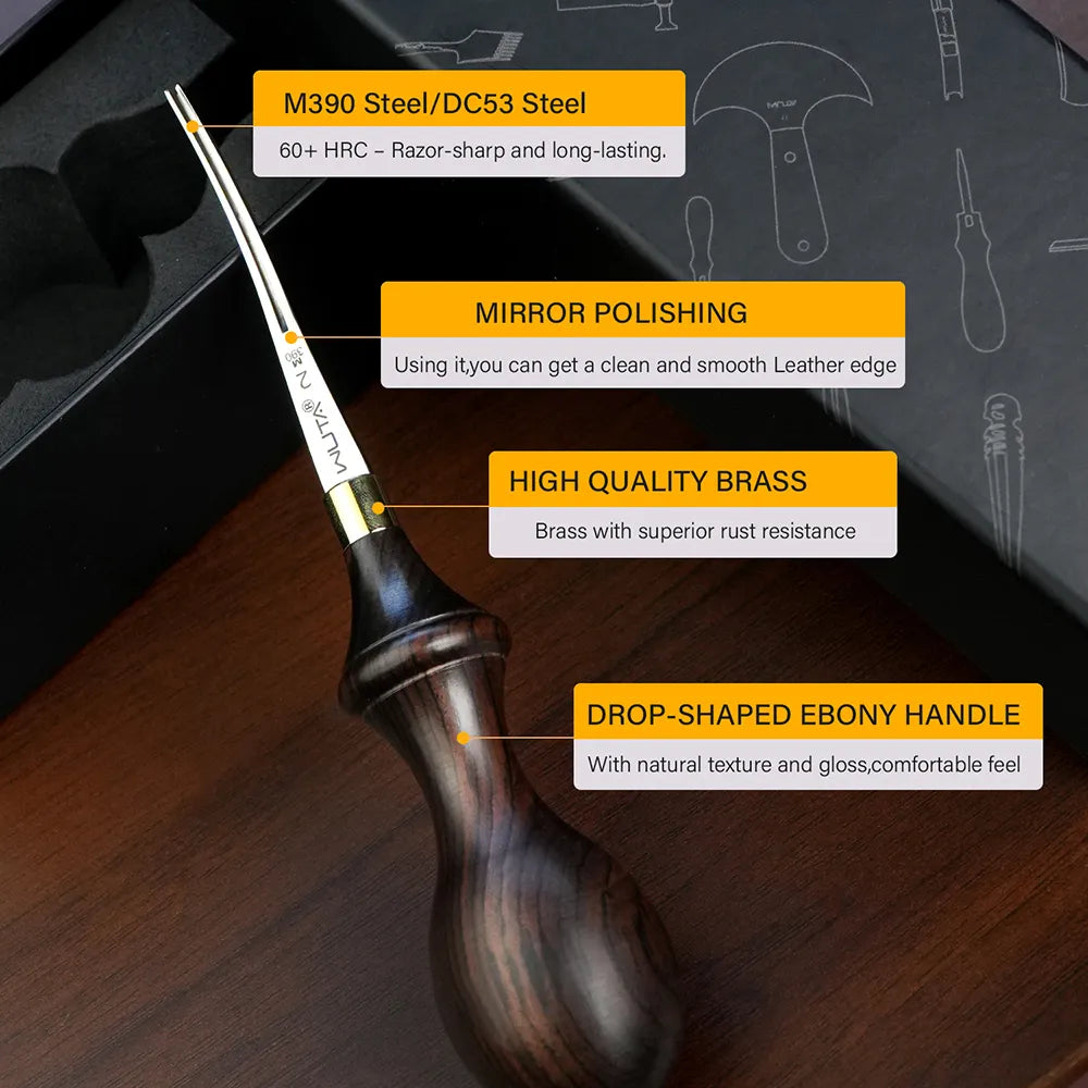 Leather Edge Beveler PRO M390/DC53 Die Steel available 6 Sizes | WUTA