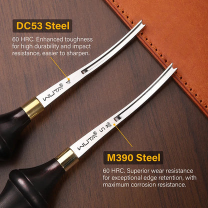 Leather Edge Beveler PRO M390/DC53 Die Steel available 6 Sizes | WUTA