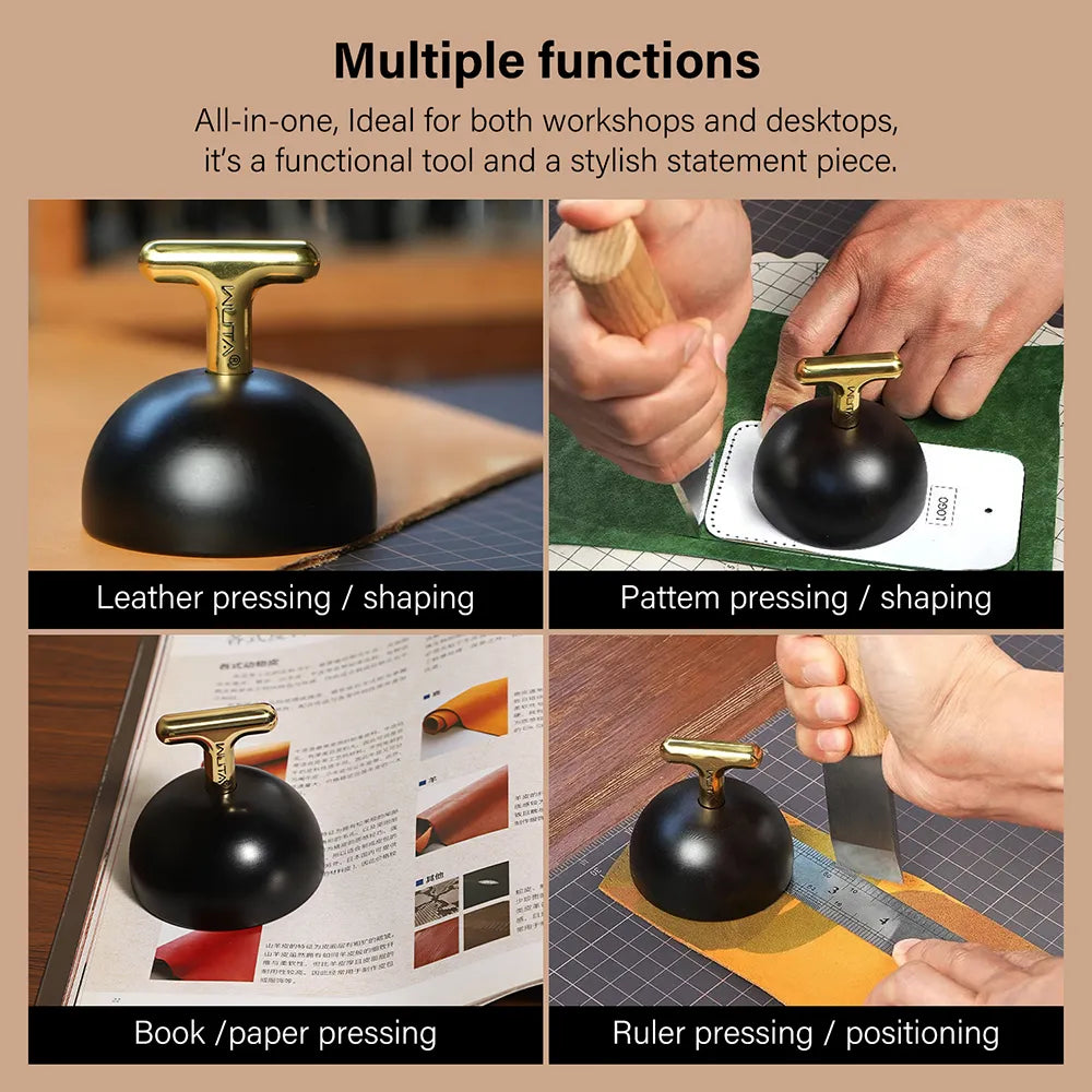 WUTA Leather Weight Paperweight 716g Titanium-Coated Stainless Steel Leathercraft Tool