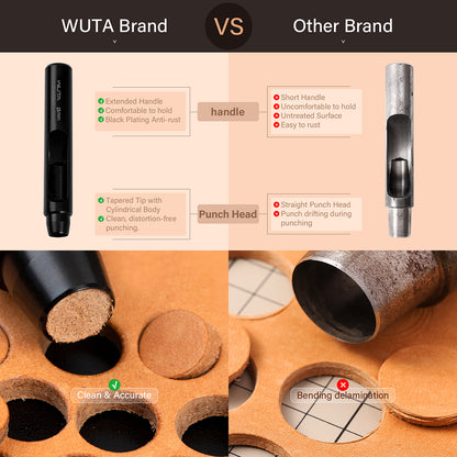 WUTA Electrophoretic Coating Round Hole Punch Leather Hollow Punch