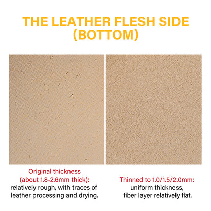 8 Square Feet First Layer Cowskin Natural Veg-Tanned Leather Belly Cut Leather | WUTA