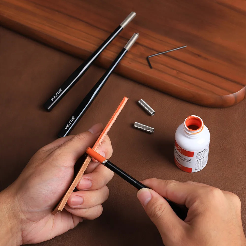 Replaceable Roller Head Leather Edge Paint Applicator Edge Dye Roller Pen| WUTA