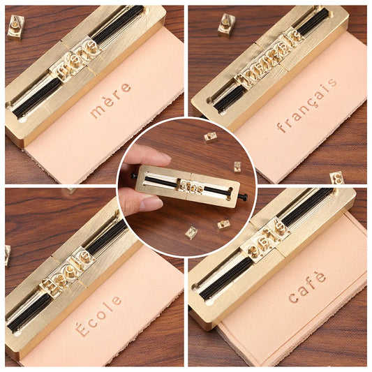 Customized French Fonts Brass Stamping Letters Kits Numbers Alphabets Symbols Characters Embossing Molds Logo for Hot Foil Stamping Machine | WUTA