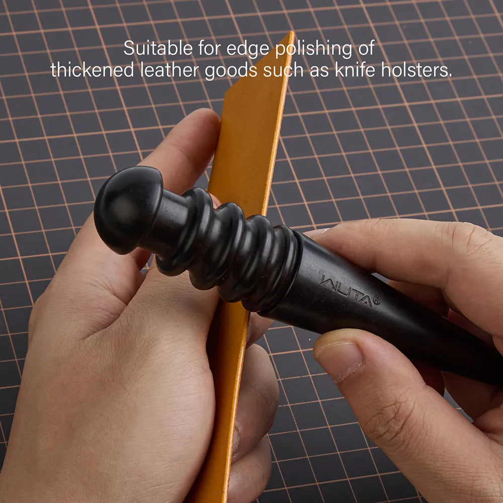 High Density Ebony Black Wood Leather Edge Burnisher Slicker | WUTA
