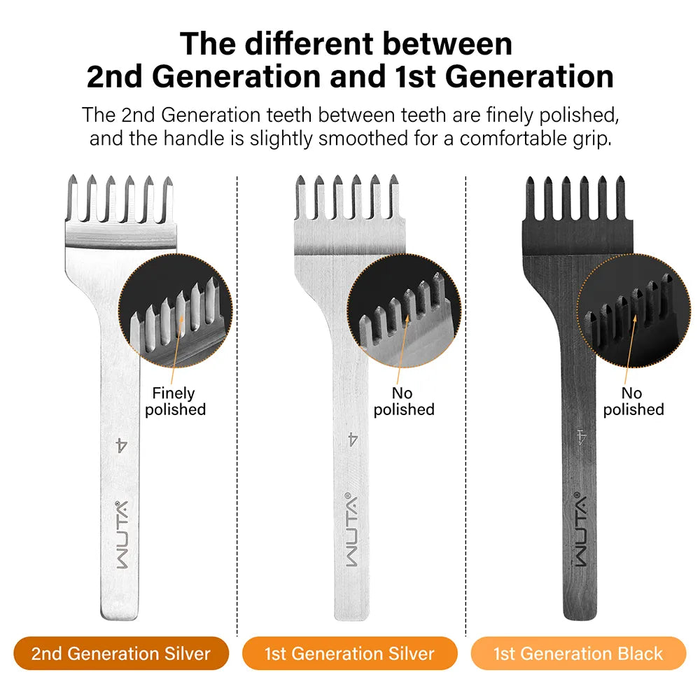 High Polished Leather Chisel Tool Diamond Thorn Iron Hole Punch| WUTA