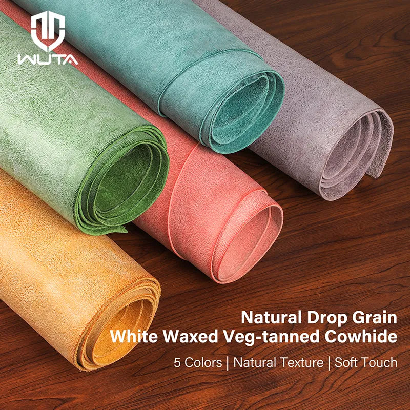 Vintage White Wax MBOX Leather Tumbled Cowhide Veg-Tanned Leather| WUTA