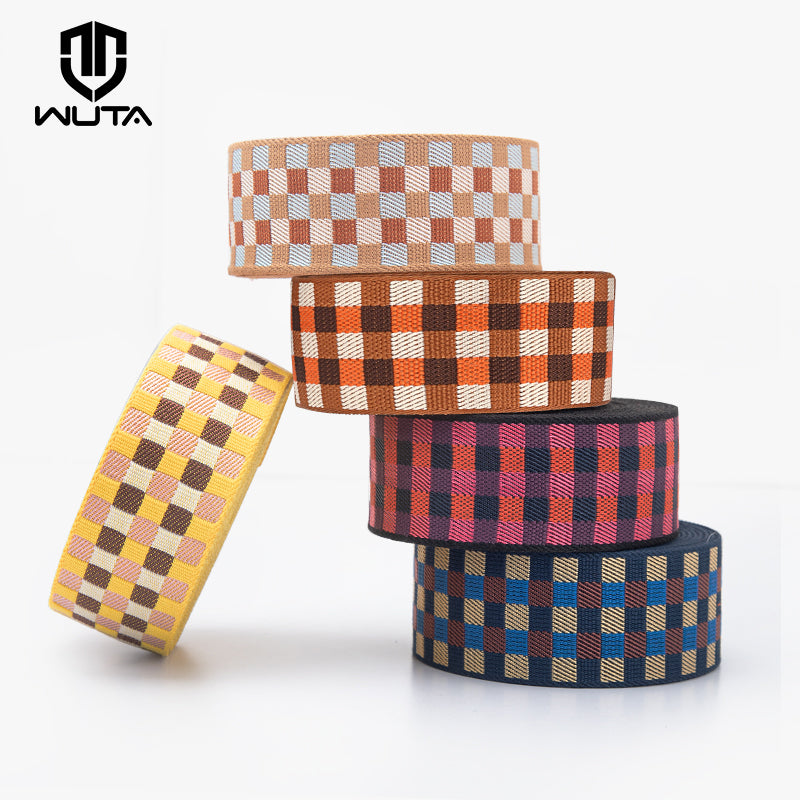100% Cotton Canvas Webbing Straps for Bag Belt Thick Plaid Ribbon Backpack Strap | WUTA